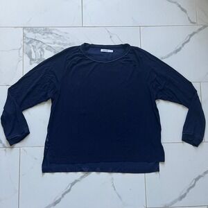 mer sea navy satin back long sleeve top XL